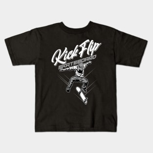 KICKFLIP SKATEBOARD ACTION Kids T-Shirt